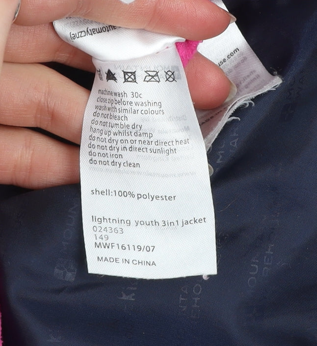 Mountain Warehouse Girls Blue Pink 11-12 Years 3-in-1 Hooded Waterproof Jacket