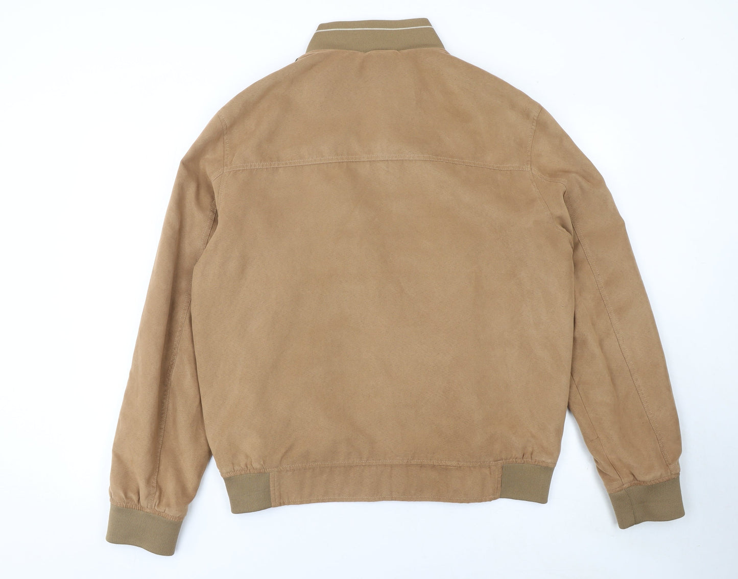 St. Bernard for Charles Stores Men's Beige Large Basic Jacket Polyester Zip Up