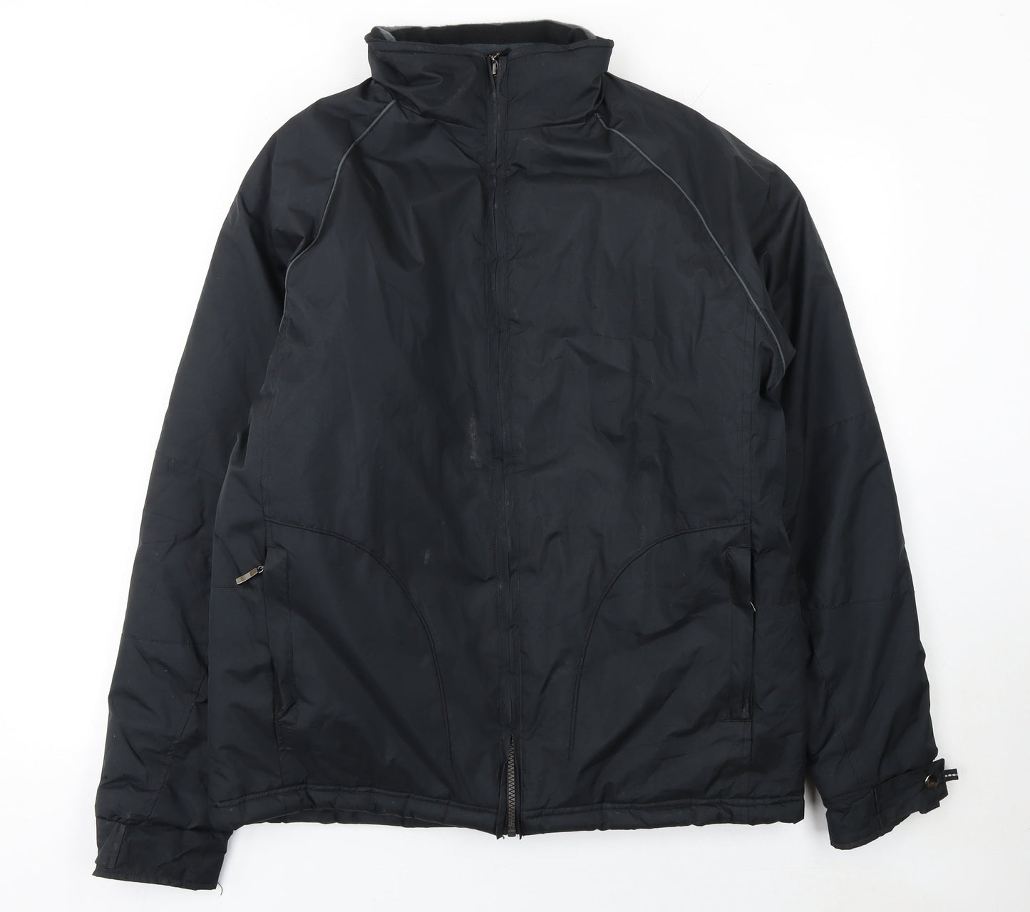 BHS Men's Black Polyester Mid-Length Zip Activewear Jacket Size M