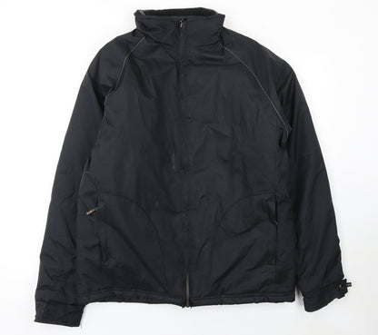BHS Men's Black Polyester Mid-Length Zip Activewear Jacket Size M