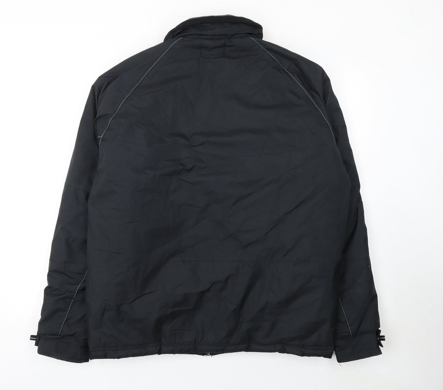 BHS Men's Black Polyester Mid-Length Zip Activewear Jacket Size M