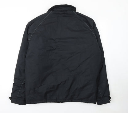 BHS Men's Black Polyester Mid-Length Zip Activewear Jacket Size M