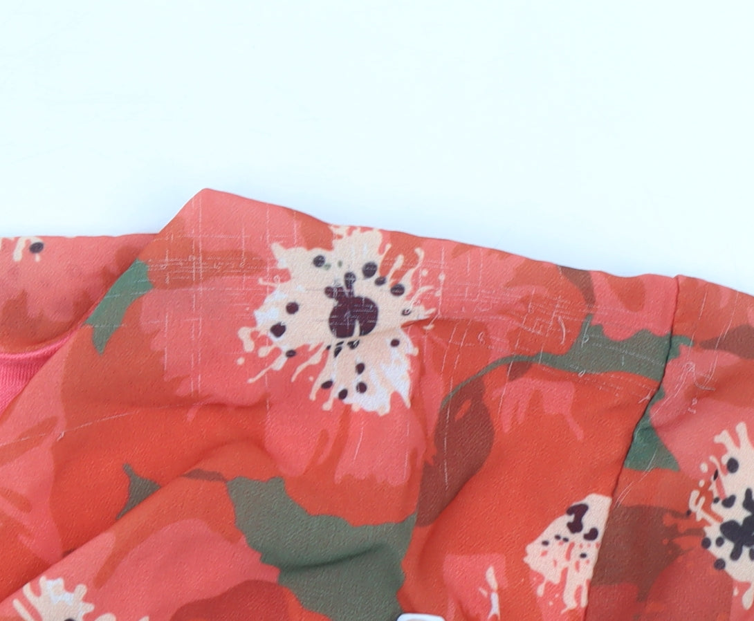 Pala D’Oro Women’s Red Floral Wrap Knee Length Dress Size L