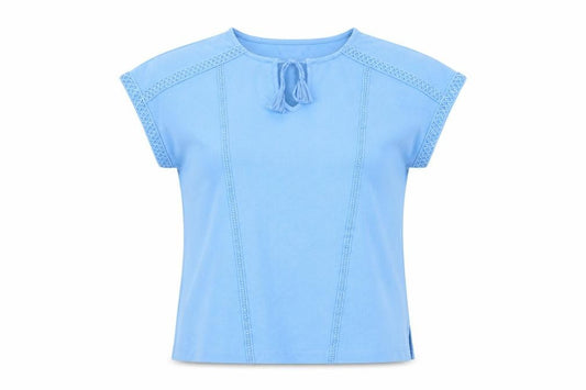 Front view of Gallery Women Blue Short Sleeve Tunic Top XS