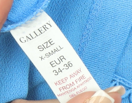 Gallery Women Blue Short Sleeve Tunic Top XS