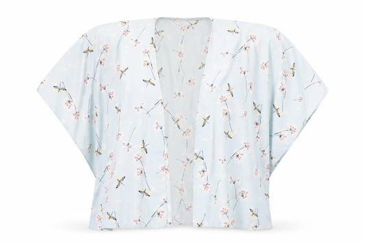 New Look 915 Girls Blue Dragonfly Floral Kimono Top Size L Polyester