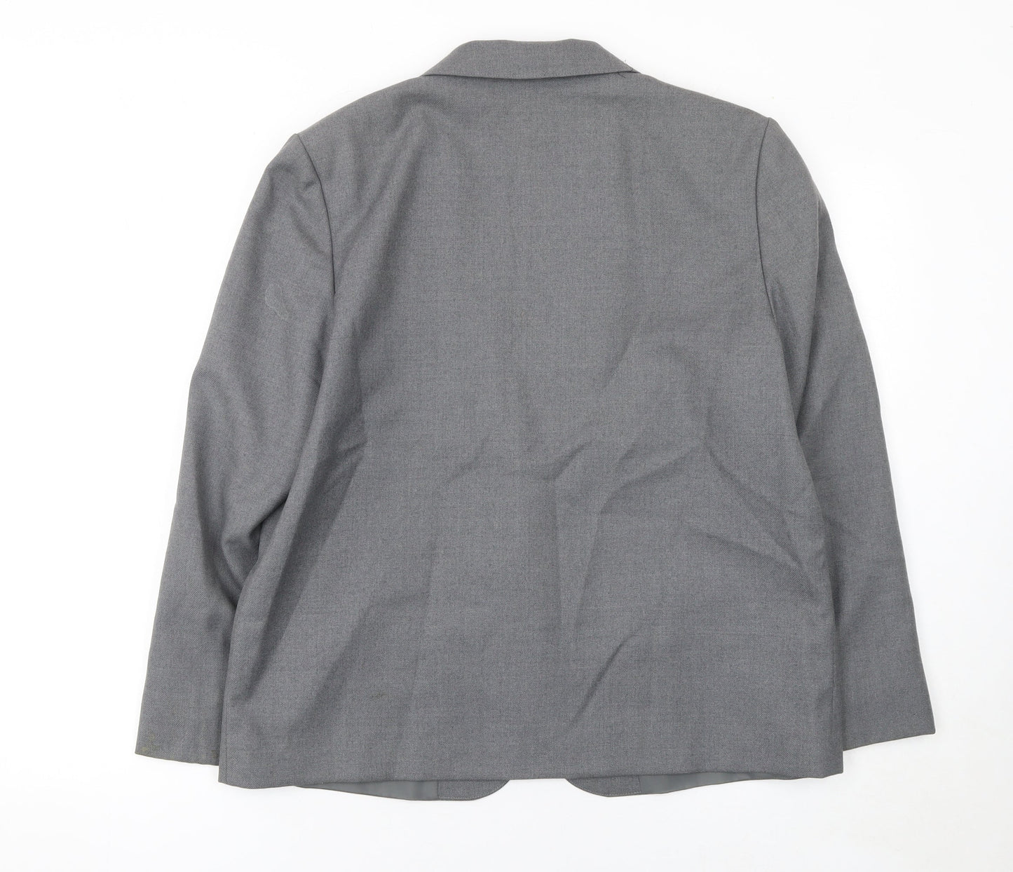 Greenwoods Women Grey Wool Blend Suit Jacket Size 16 Classic Fit