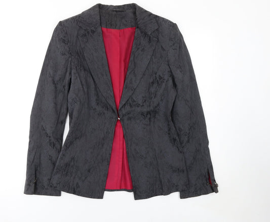 BAY Women's Black Textured Blazer Jacket Size 12 Viscose Blend