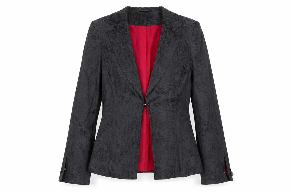 Bay Women's Black Textured Blazer Jacket Size 12 Viscose Blend