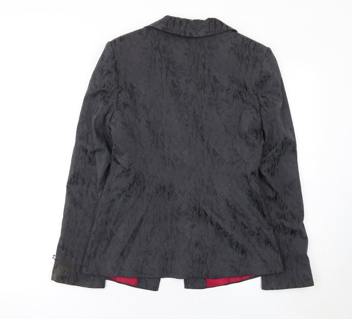 BAY Women's Black Textured Blazer Jacket Size 12 Viscose Blend