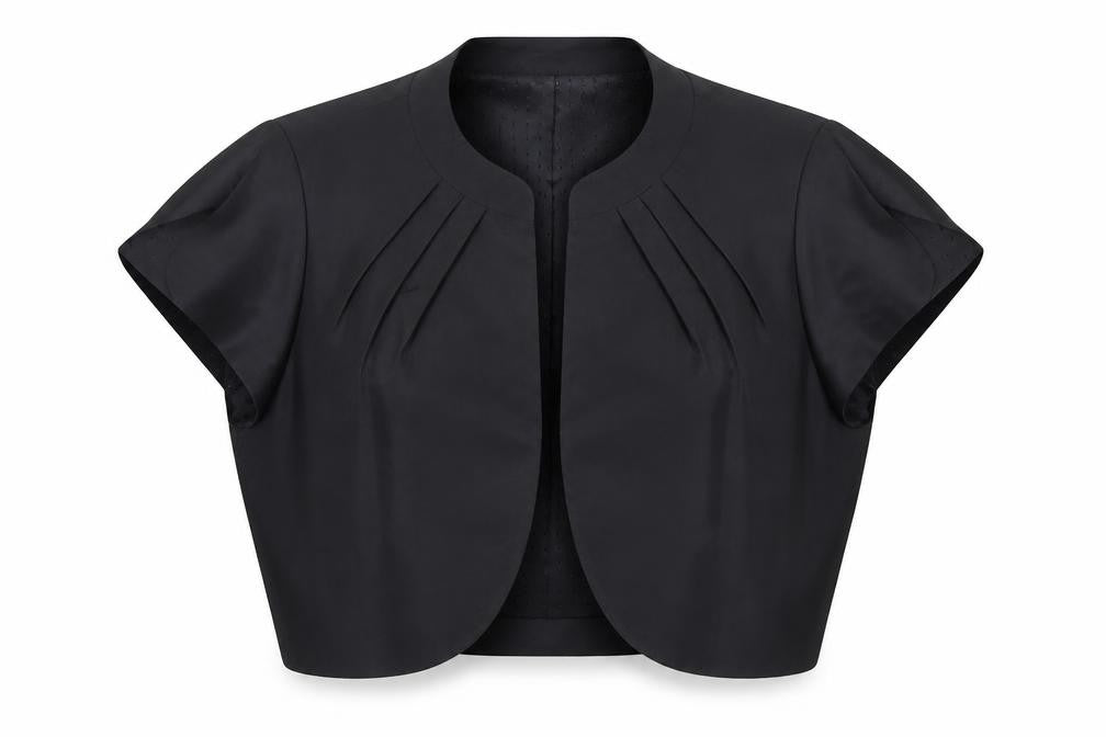 CC Women Black Size 14 Cropped Shawl Collar Tuxedo Jacket