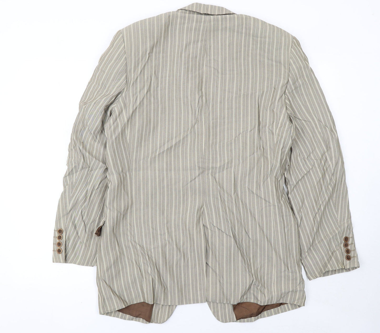 Obvious Men's Beige Striped Wool Blend Blazer Jacket Size 50 Reg