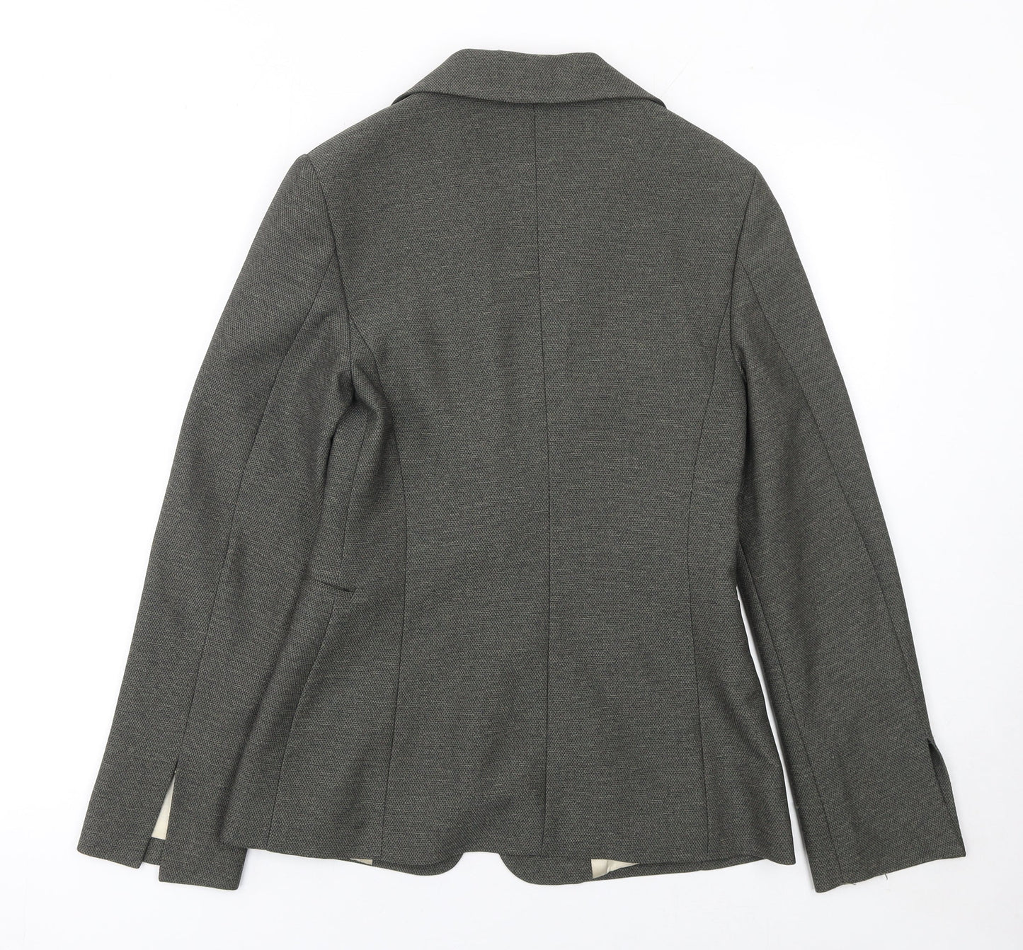 MNG Women Grey Size 8 Classic Single-Breasted Blazer Jacket