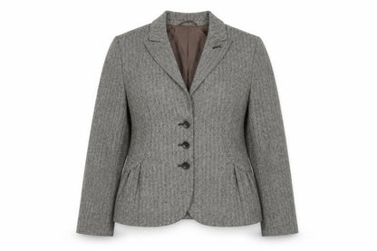 Olsen Womens Grey Tweed Classic Single-Breasted Blazer Size 14