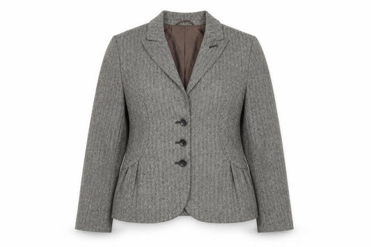 Olsen Womens Grey Tweed Classic Single-Breasted Blazer Size 14
