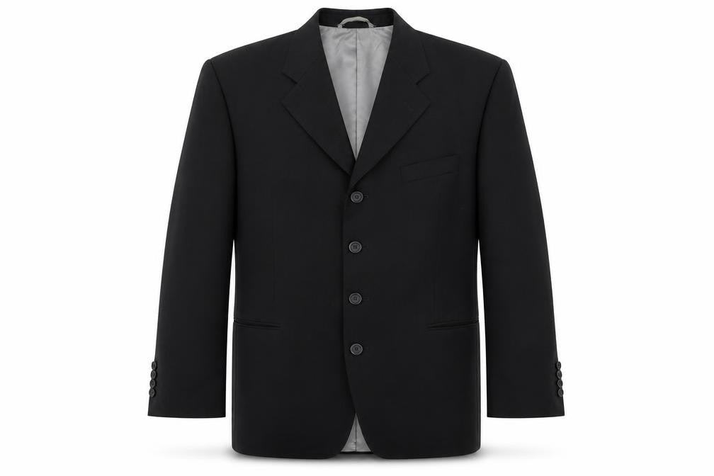 Tom English Studio Men's Black 40 Regular Wool Blend Suit Jacket