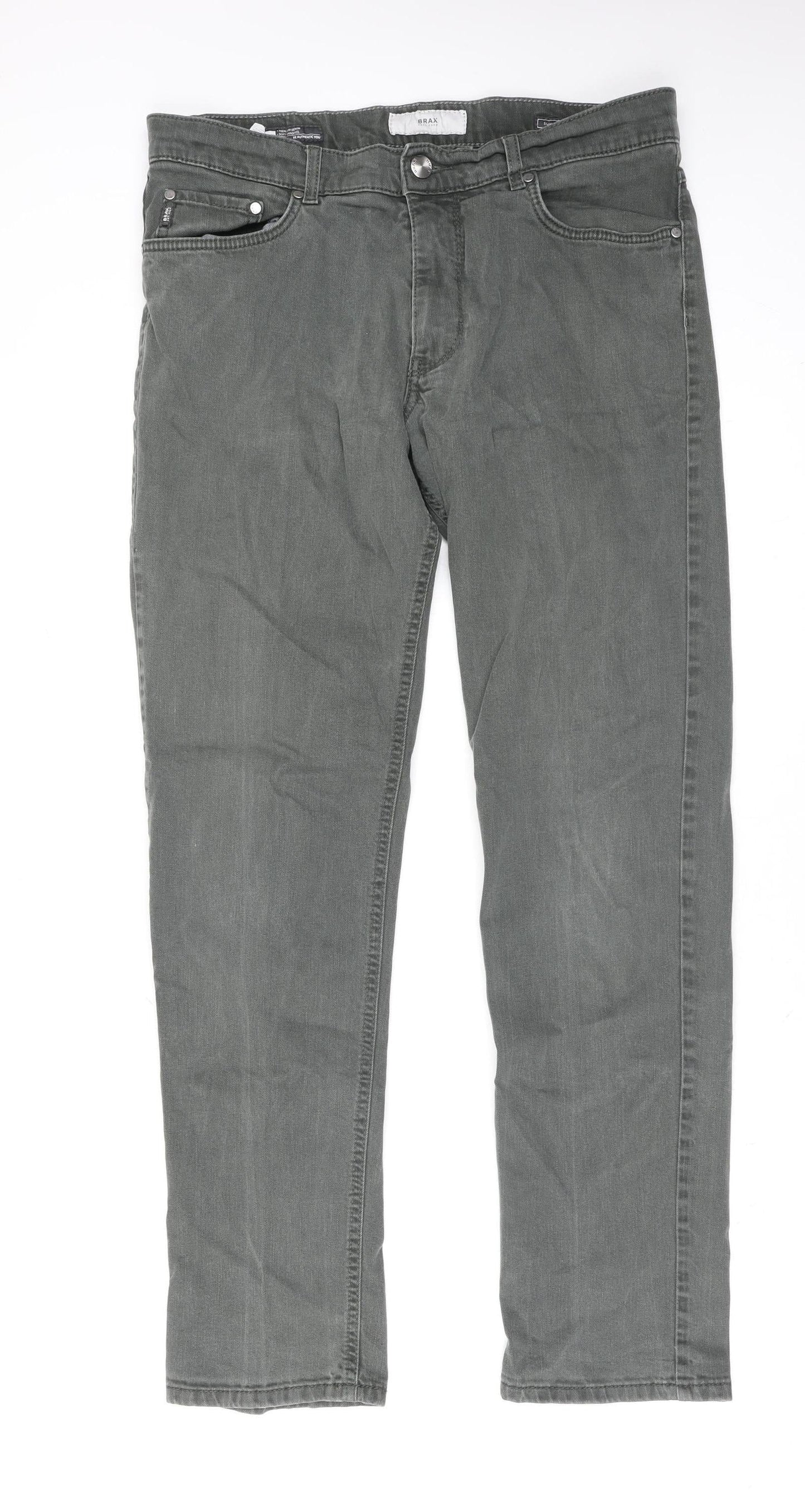 Brax Women Grey Regular Fit Cooper Straight Jeans Size 20