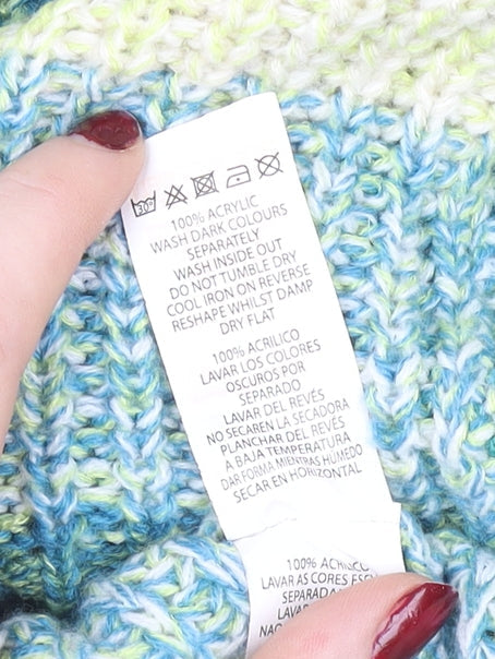 Atmosphere Women's Green Blue Striped Knit Pullover Sweater Size 8