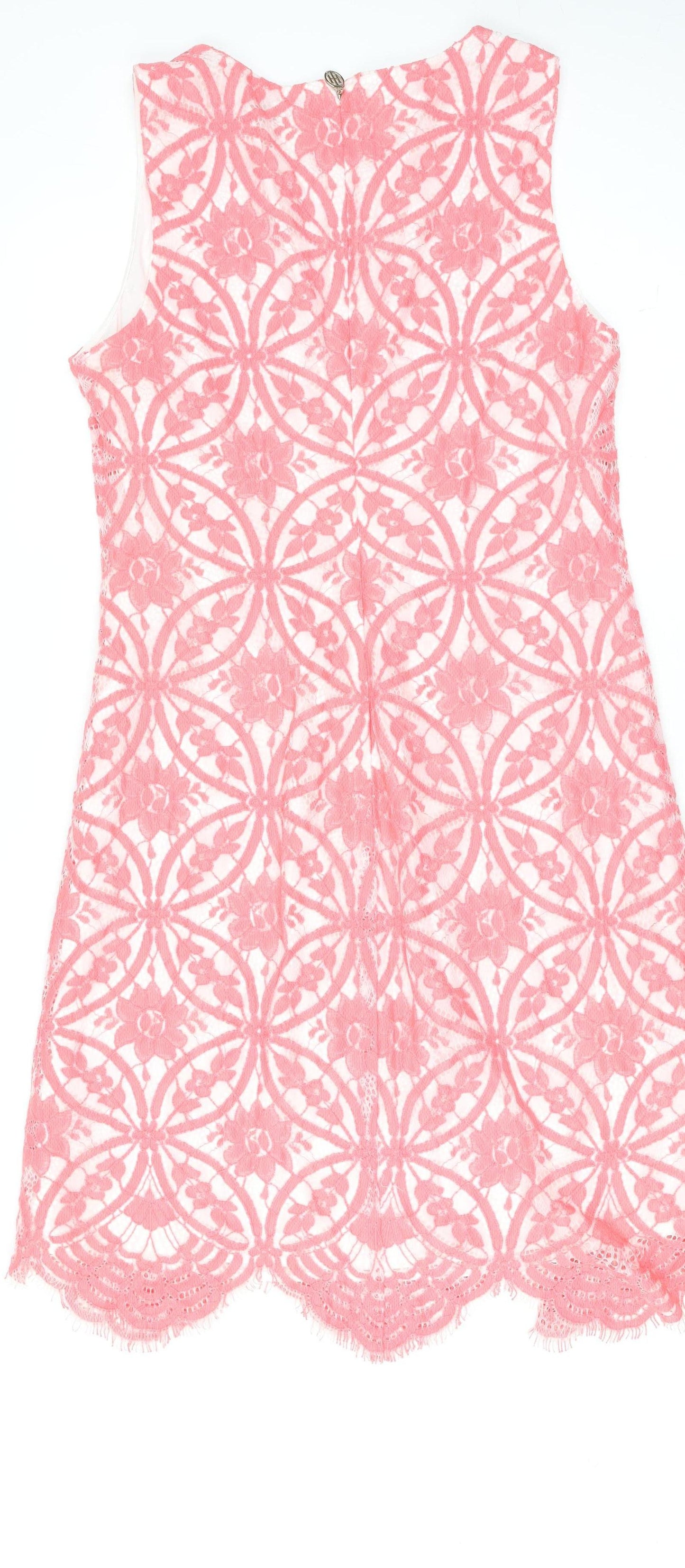 Tommy Hilfiger Women Pink Floral Lace Sheath Dress Size 10