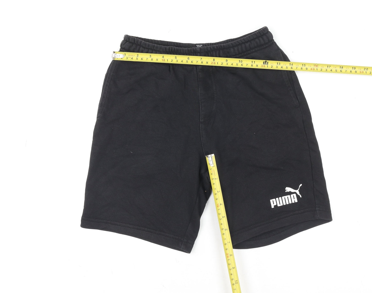Puma Boys Black Athletic Shorts 11-12 Years Regular Fit Activewear