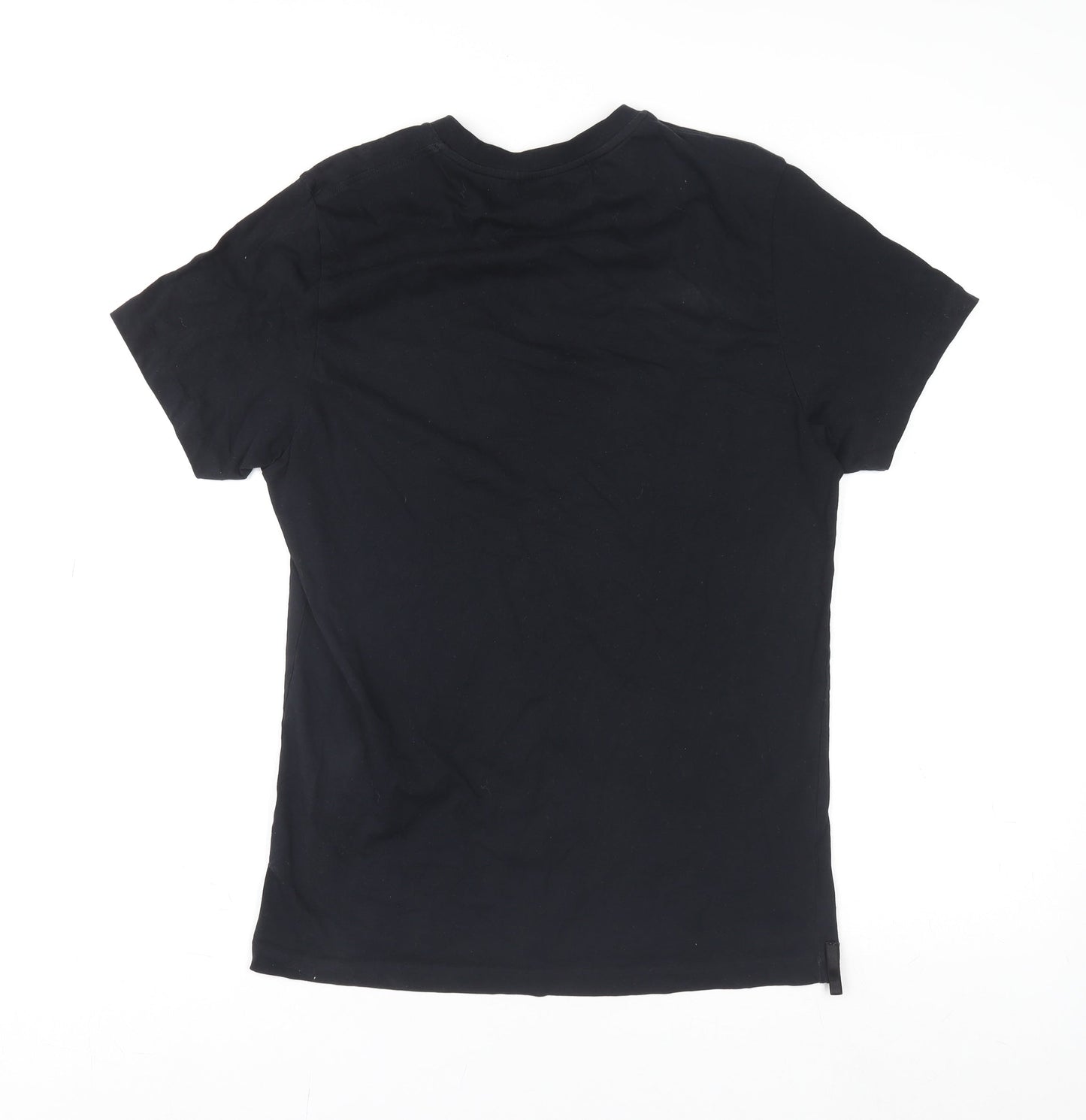 Ashley Marc Hovelle Men's Black Cotton Quote T-Shirt Size S