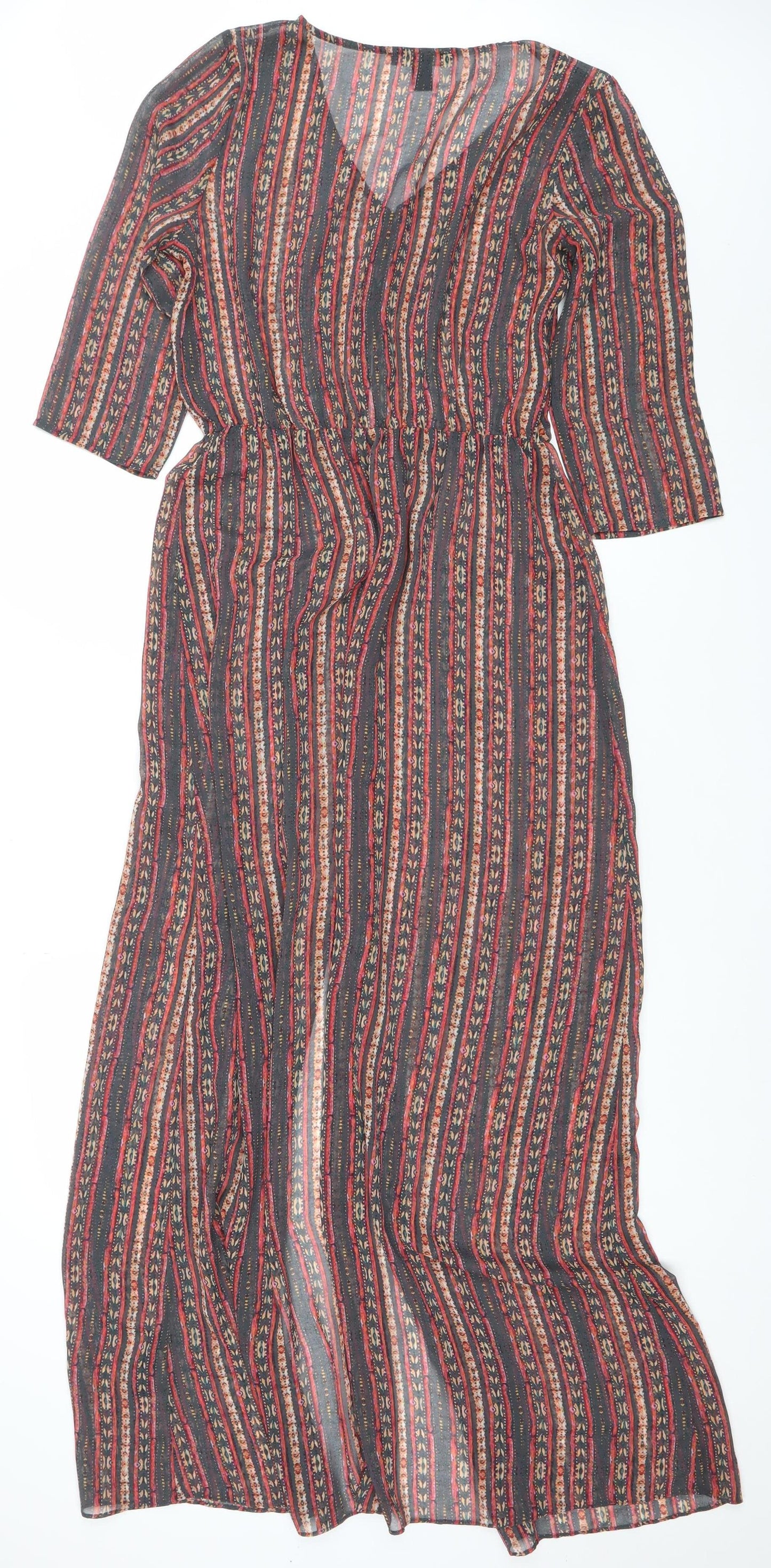 Forever 21 Women’s Multicoloured Bohemian Midi Shirt Dress M