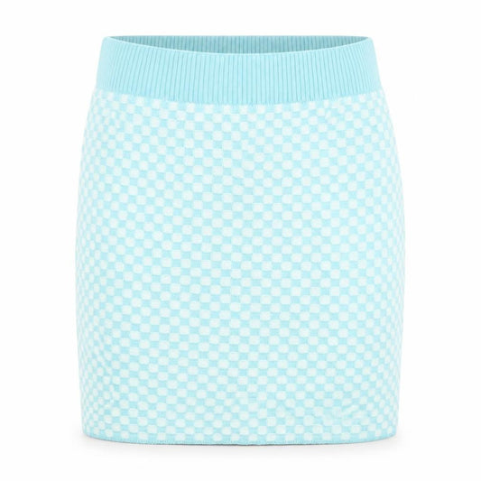 Charleen x Dressie.ie Women’s Blue Check Knit Mini Skirt One Size