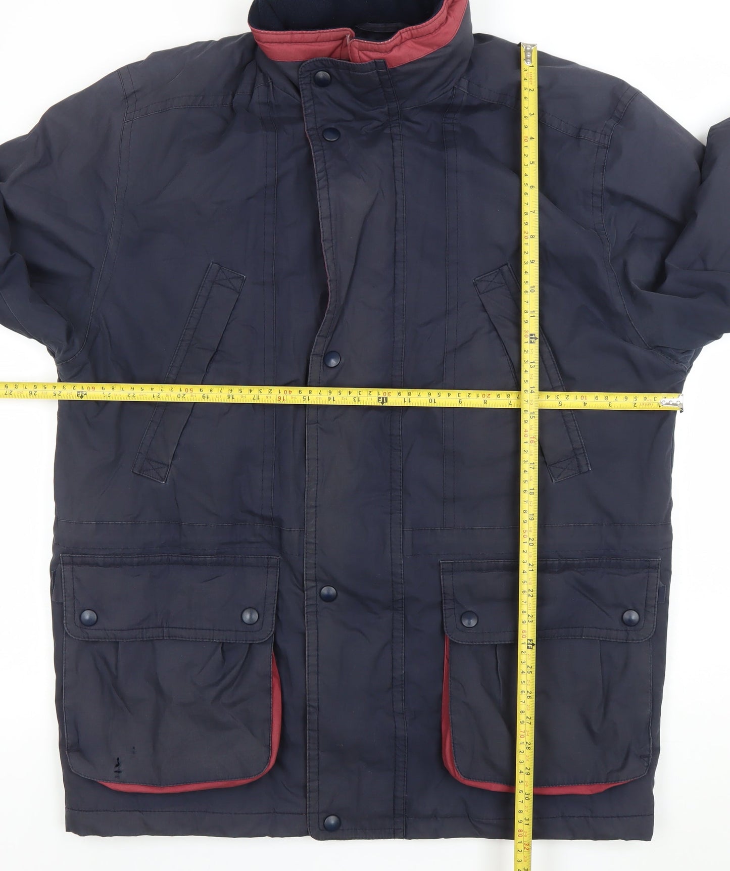 Marks and Spencer Men's Blue Mid-Length Parka Coat Size M