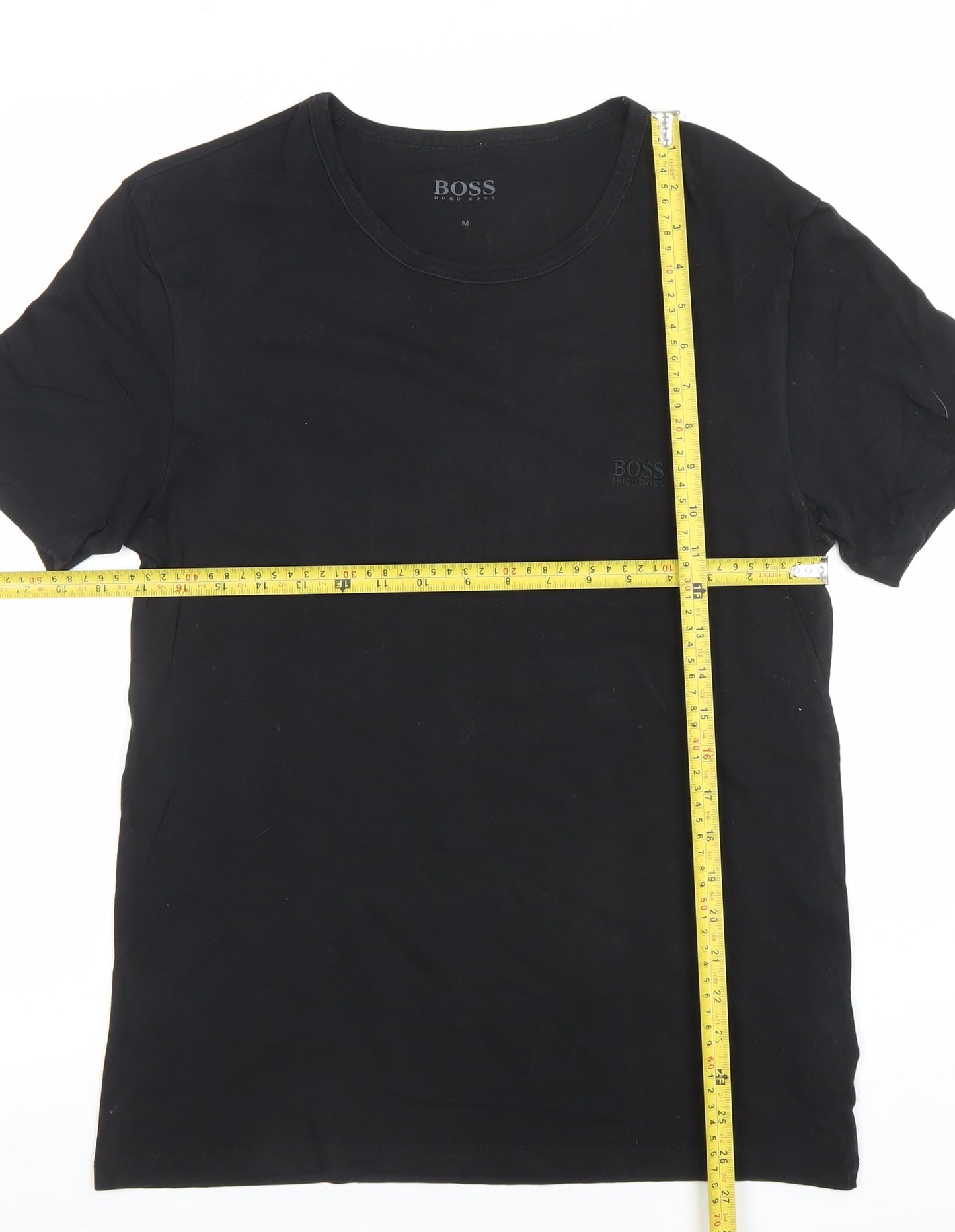 Hugo Boss Men's Black Crew Neck Cotton Short Sleeve T-Shirt M