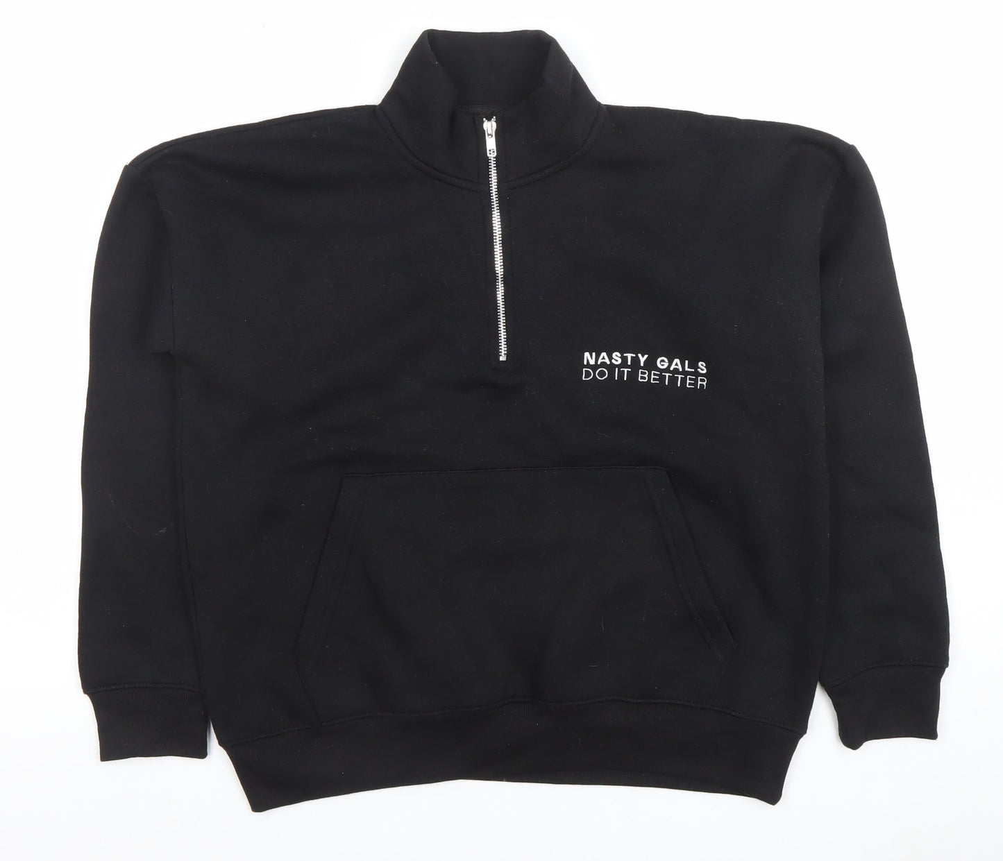 Nasty Gal Women's Black 1/2 Zip Pullover Sweatshirt Size M