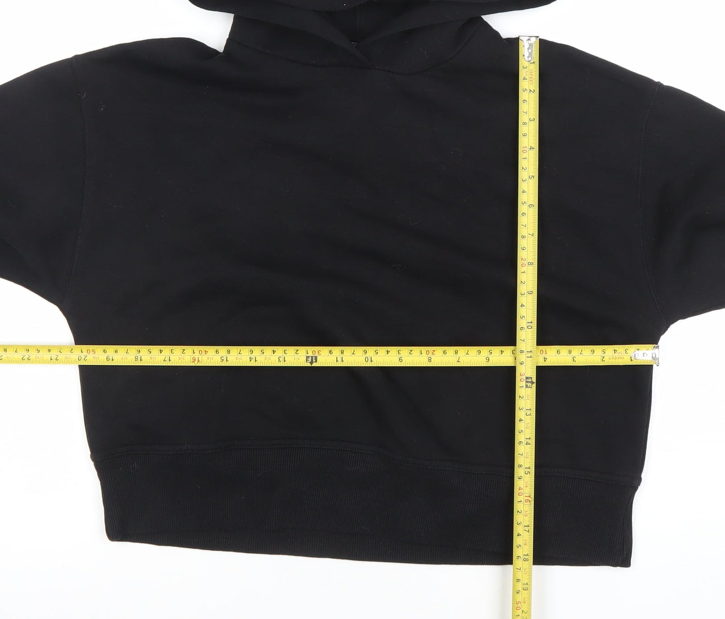 ZARA Women Black S Pullover Hoodie Cotton Casual Lined