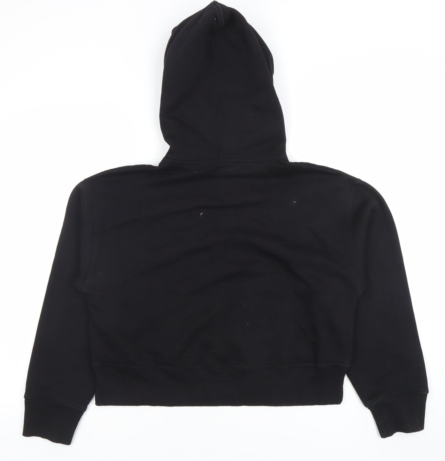 ZARA Women Black S Pullover Hoodie Cotton Casual Lined