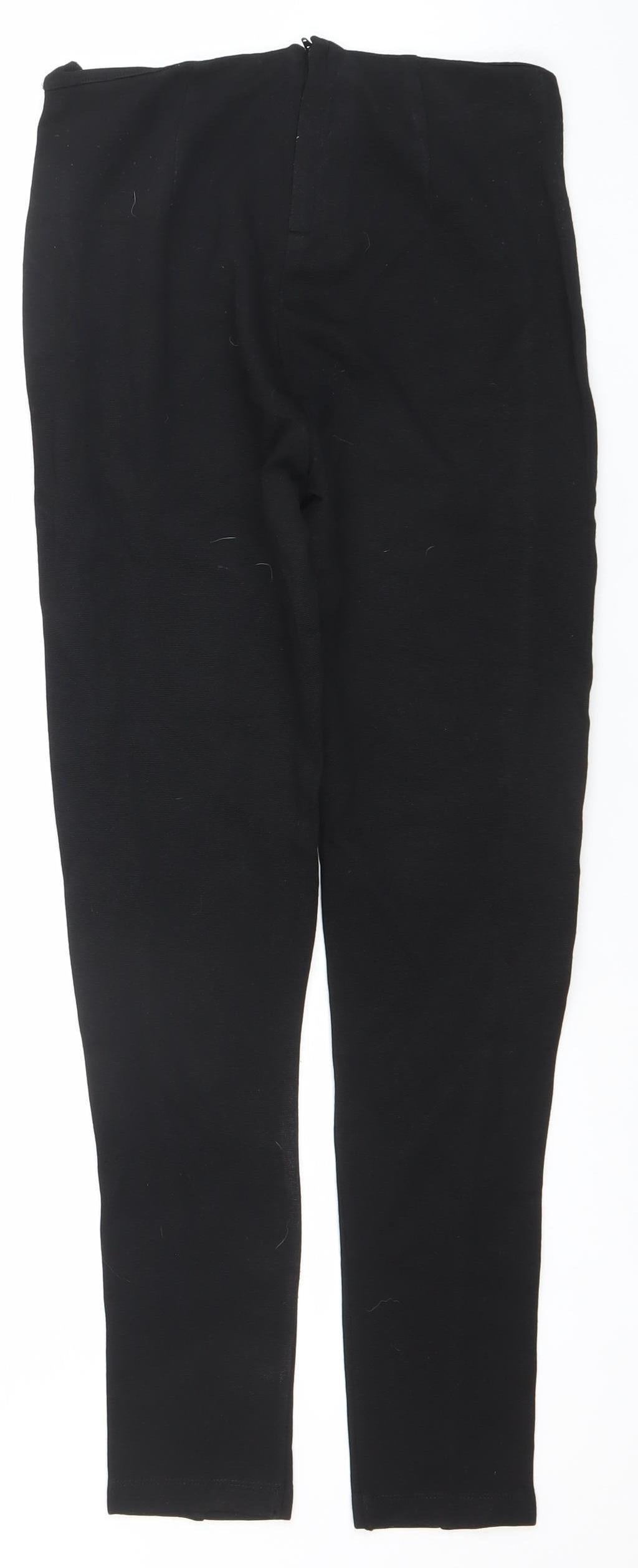 Savida Women Black Slim Fit Stretch Trousers Size 10