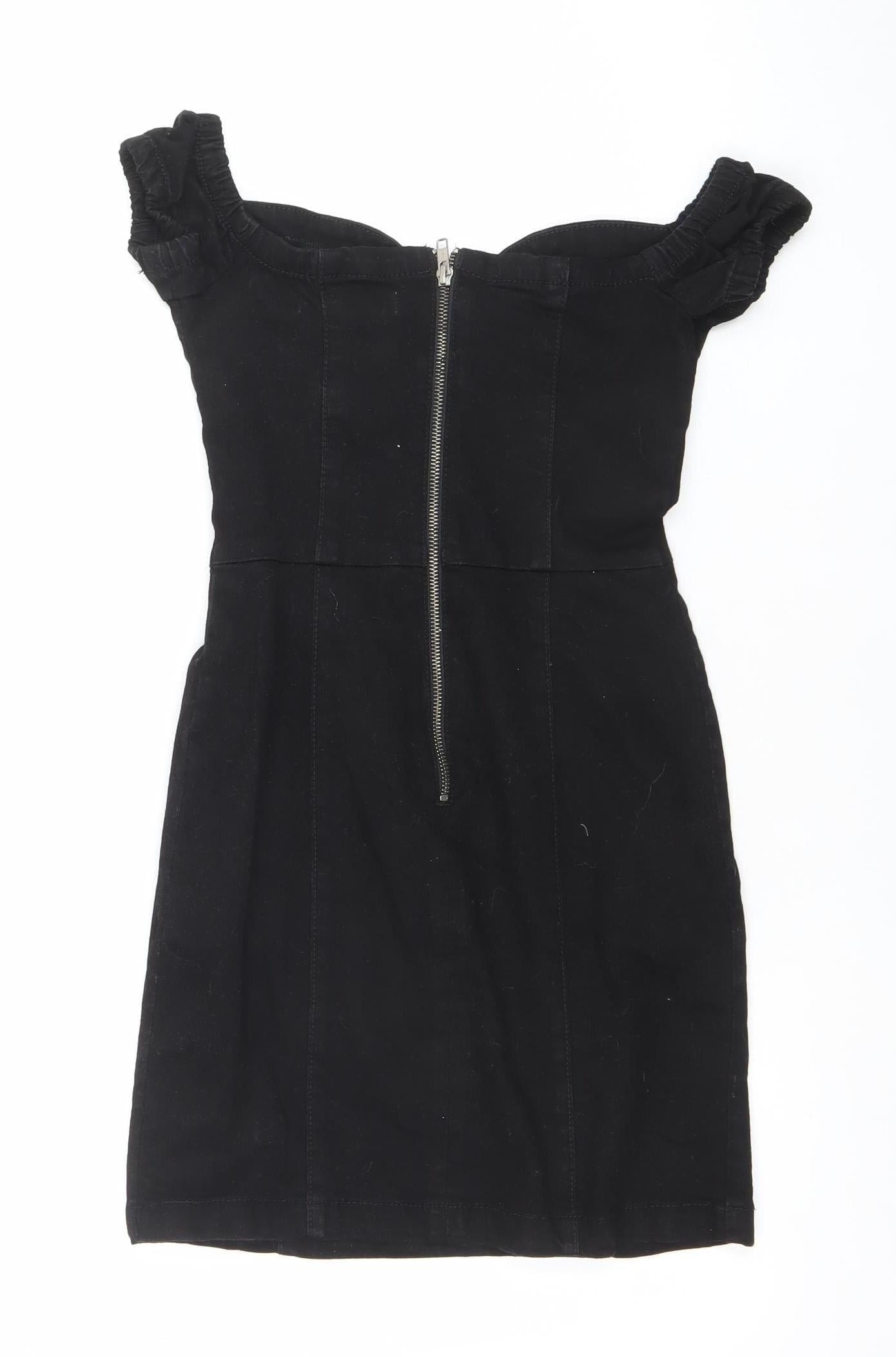 Dennis Basso Women’s Black Cotton Bodycon Knee-Length Dress Size 6