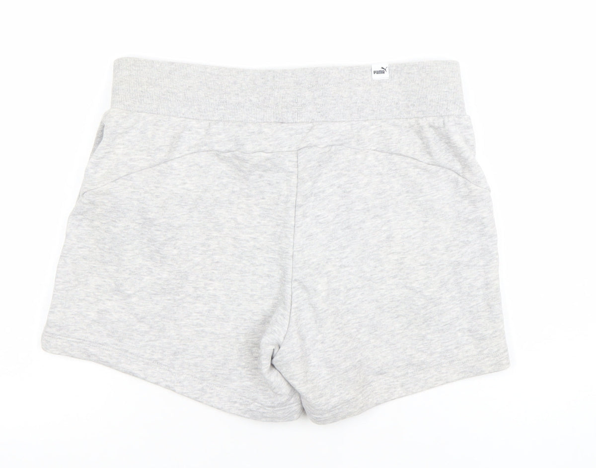 Puma Womens Grey XS Athletic Shorts Lightweight Cotton Blend