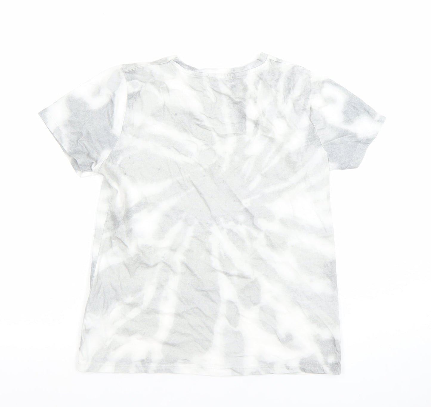 New Look Womens Grey Tie-Dye Sun Graphic Cotton T-Shirt UK 8
