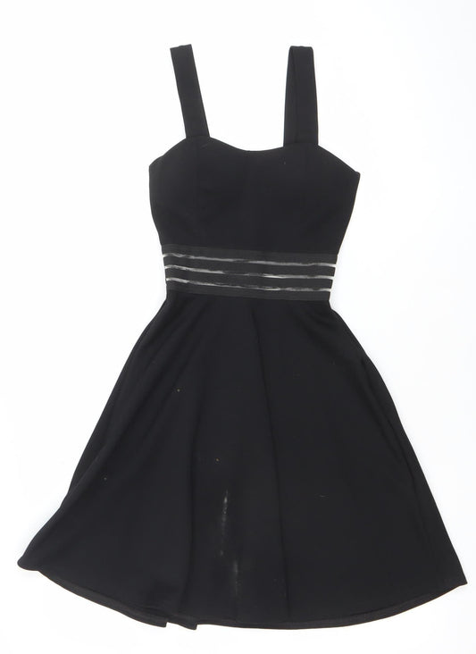 New Look Women's Black Size 6 Fit & Flare Sleeveless Party Dress