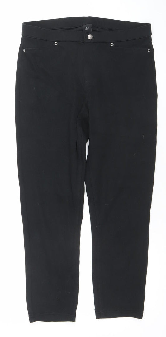 Hue Women Black M Slim Fit Jegging Style Trousers