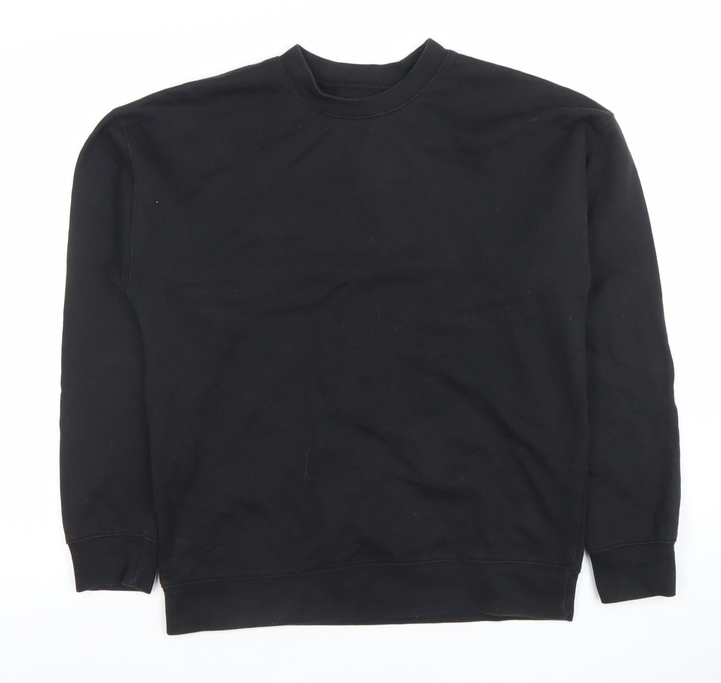 Boohoo Men Black Small Crew Neck Pullover Sweatshirt Official Logo