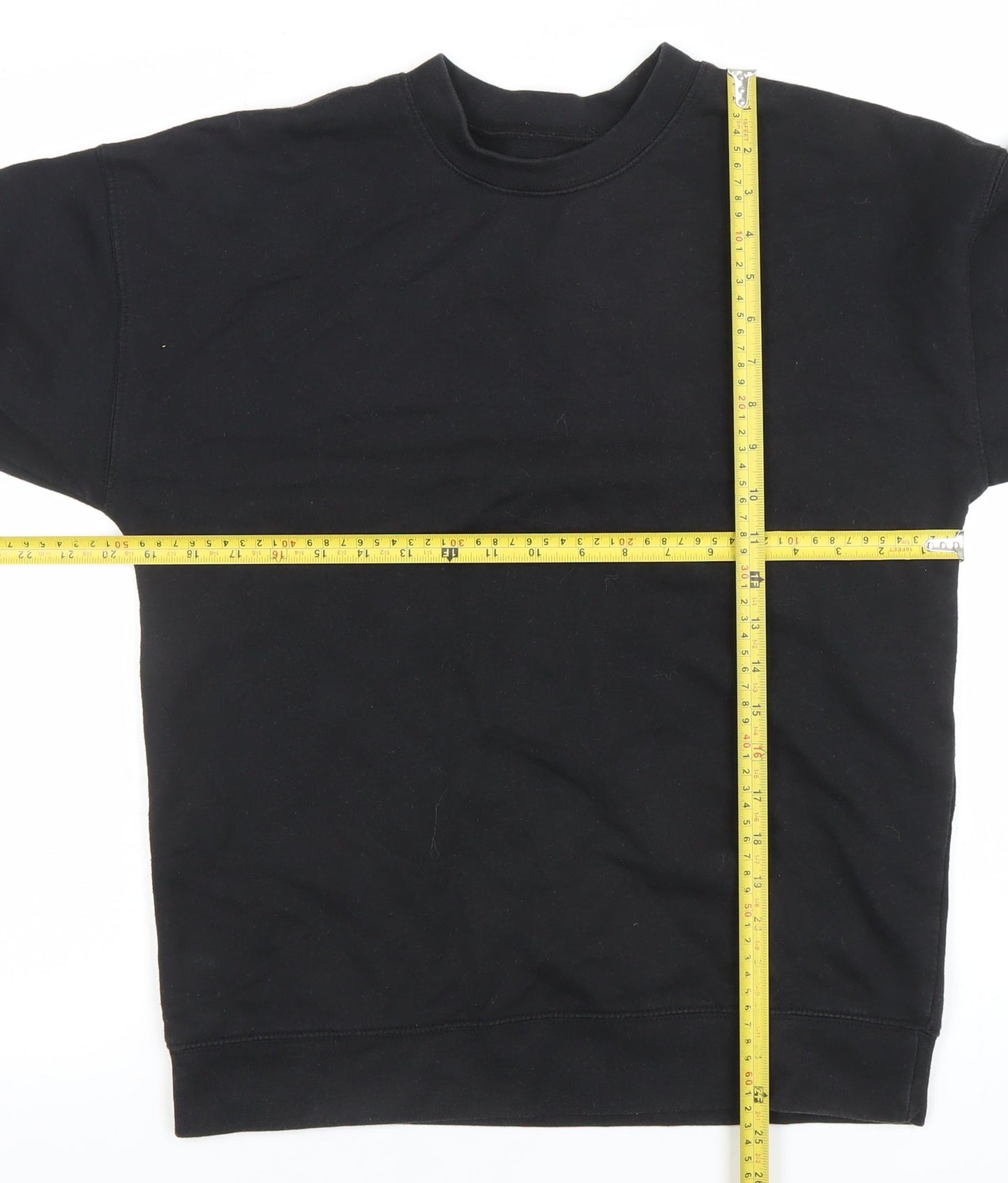 Boohoo Men Black Small Crew Neck Pullover Sweatshirt Official Logo