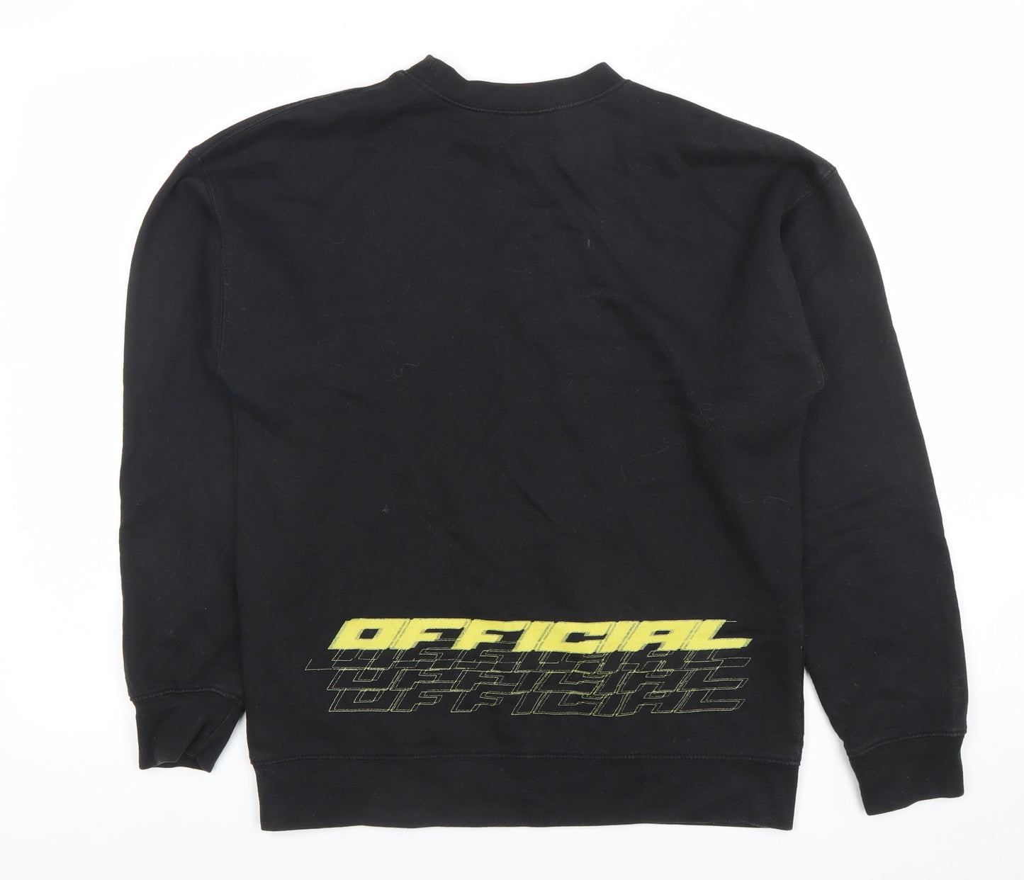 Boohoo Men Black Small Crew Neck Pullover Sweatshirt Official Logo