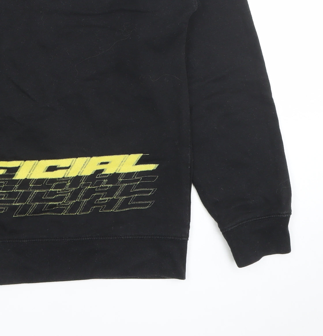 Boohoo Men Black Small Crew Neck Pullover Sweatshirt Official Logo