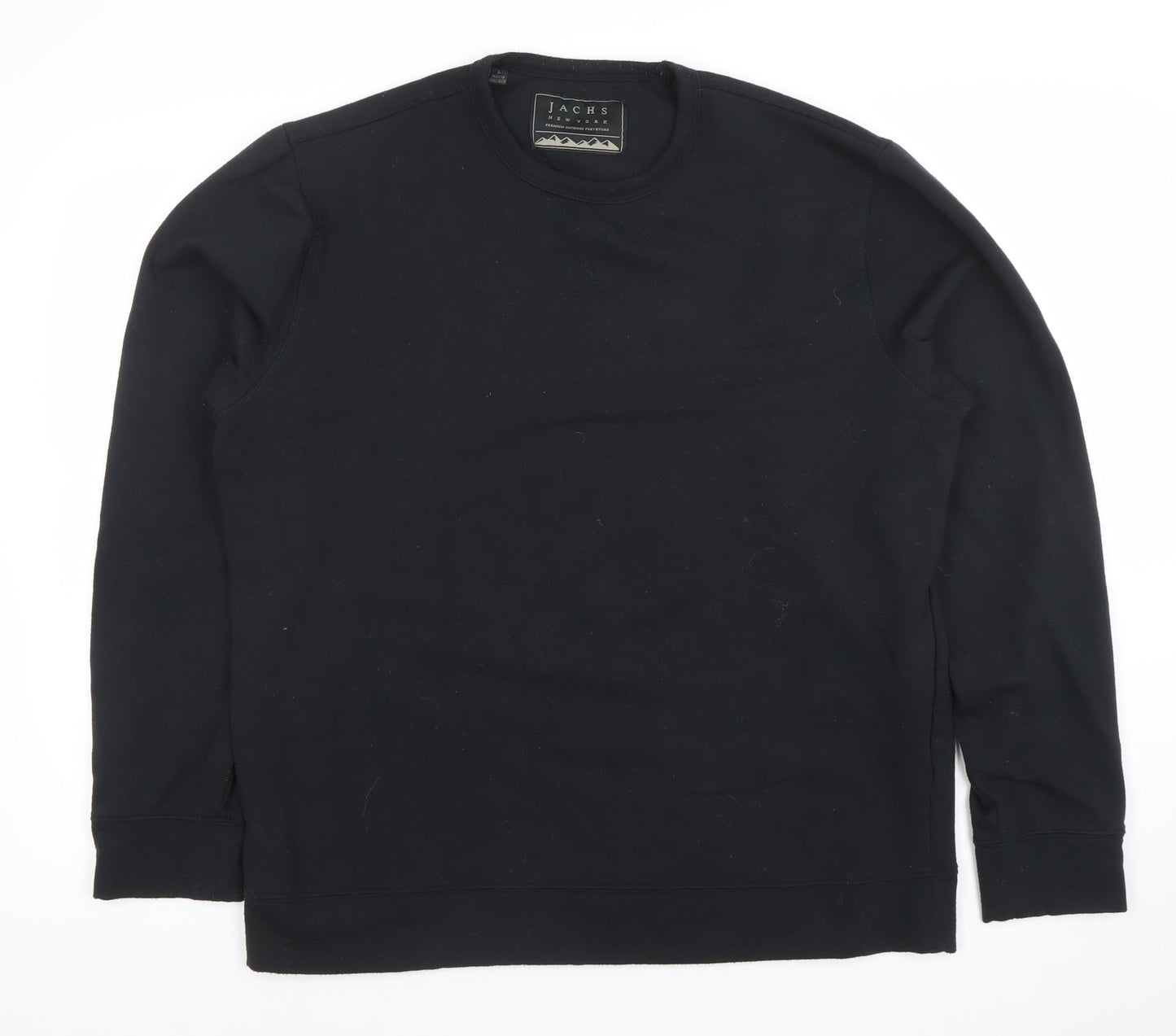 JACHS New York Men’s Black Crew Neck Cotton Blend Pullover Sweatshirt L