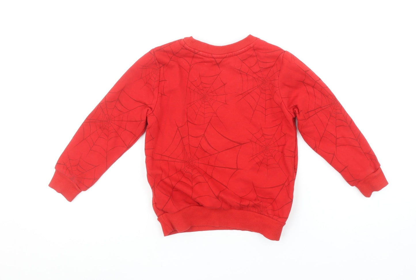 Marvel Spiderman Boys Red Pullover Sweatshirt 4-5 Years Graphic Print Fleece