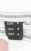 Massimo Dutti Men's White Blue Striped Long Sleeve Cotton Shirt M