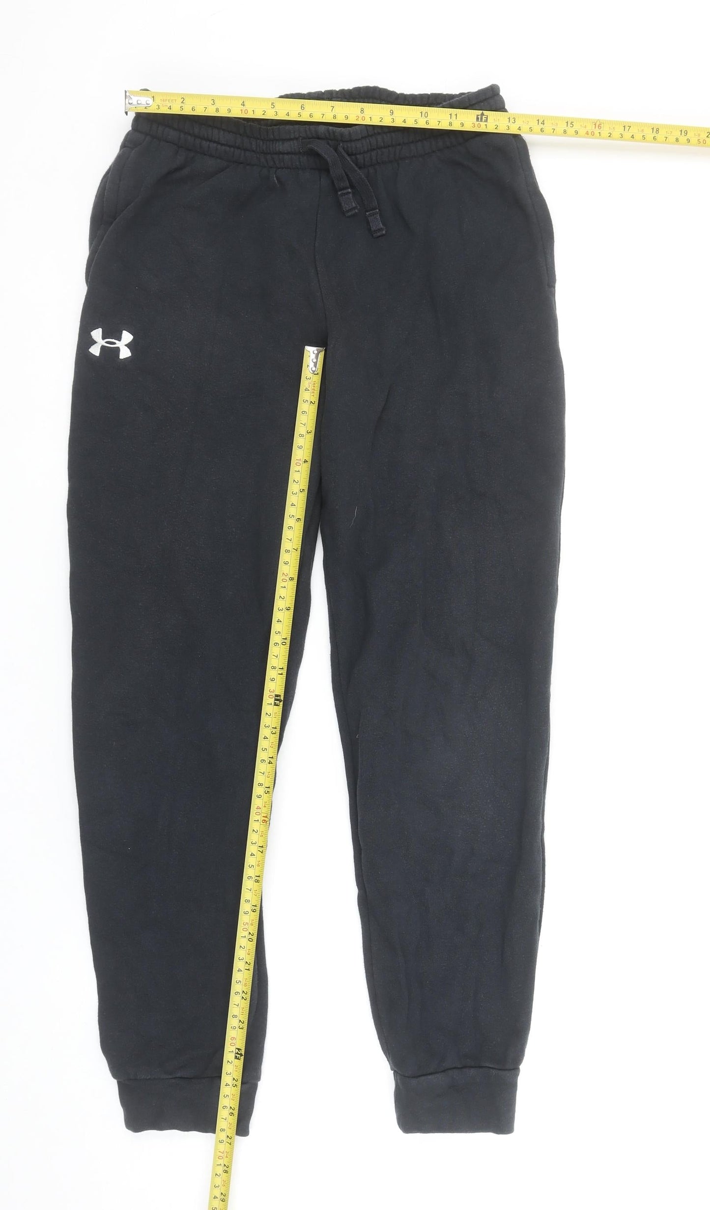 Under Armour Boys Black Jogger Trousers 12-13 Years Fleece Activewear