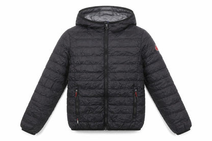 Surfanic Boys Black Hooded Puffer Jacket 10 Years Down Filled Nylon