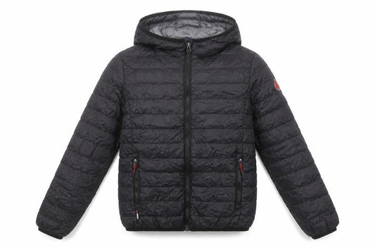 Surfanic Boys Black Hooded Puffer Jacket 10 Years Down Filled Nylon