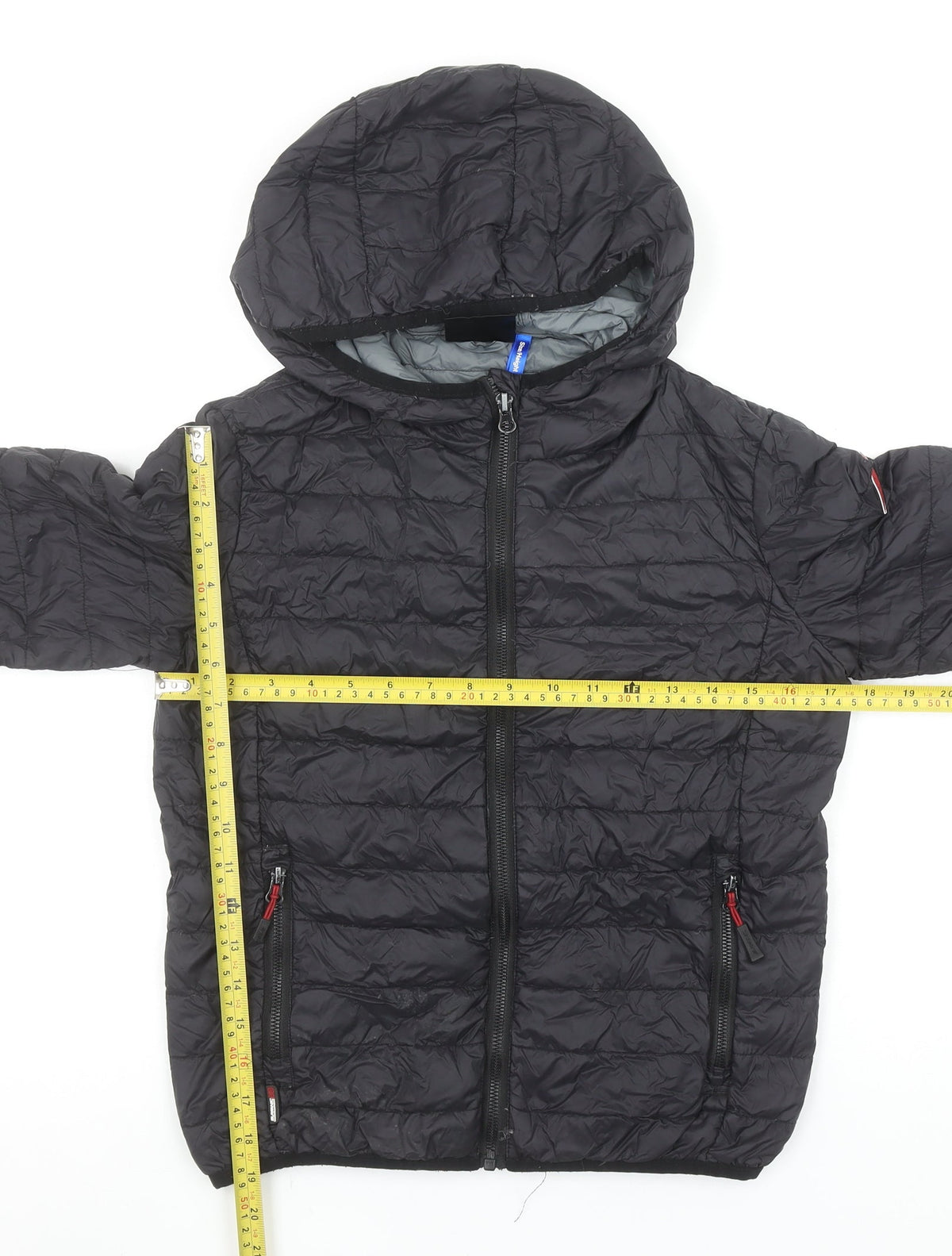 Surfanic Boys Black Hooded Puffer Jacket 10 Years Down Filled Nylon