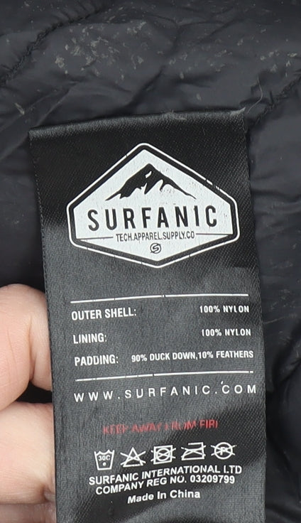 Surfanic Boys Black Hooded Puffer Jacket 10 Years Down Filled Nylon